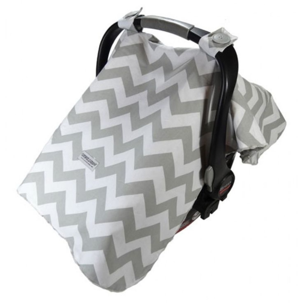 Carseat Canopy | Chevron Patterned Minky Car Seay Cover/Blanket